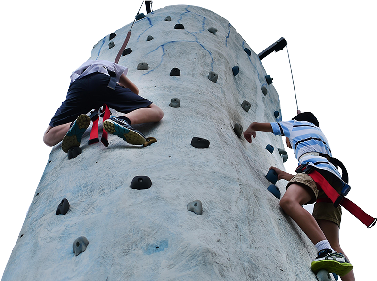 Kids Ascending Artificial Climbing Wall PNG image