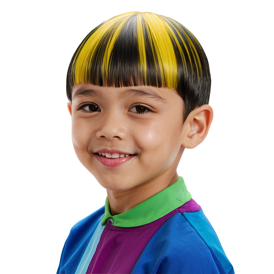 Kids Bowl Haircut Design Png 06212024 PNG image