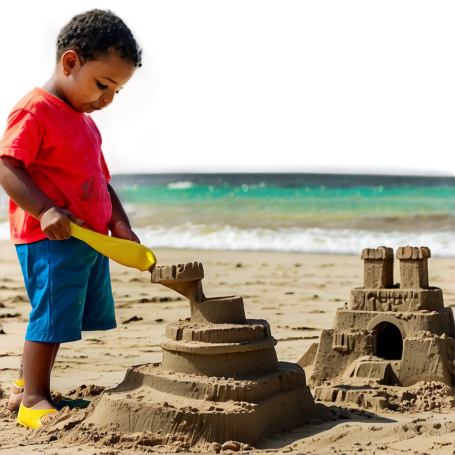 Kids Building Sandcastles Png 05242024 PNG image