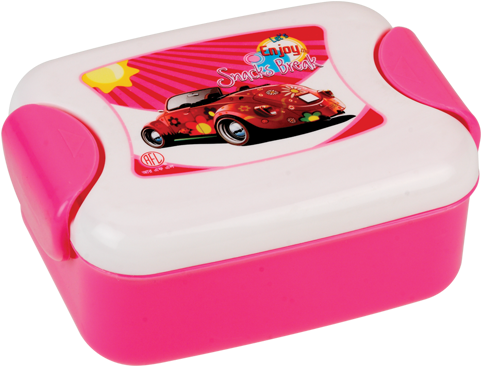Kids Car Design Pink Tiffin Box PNG image