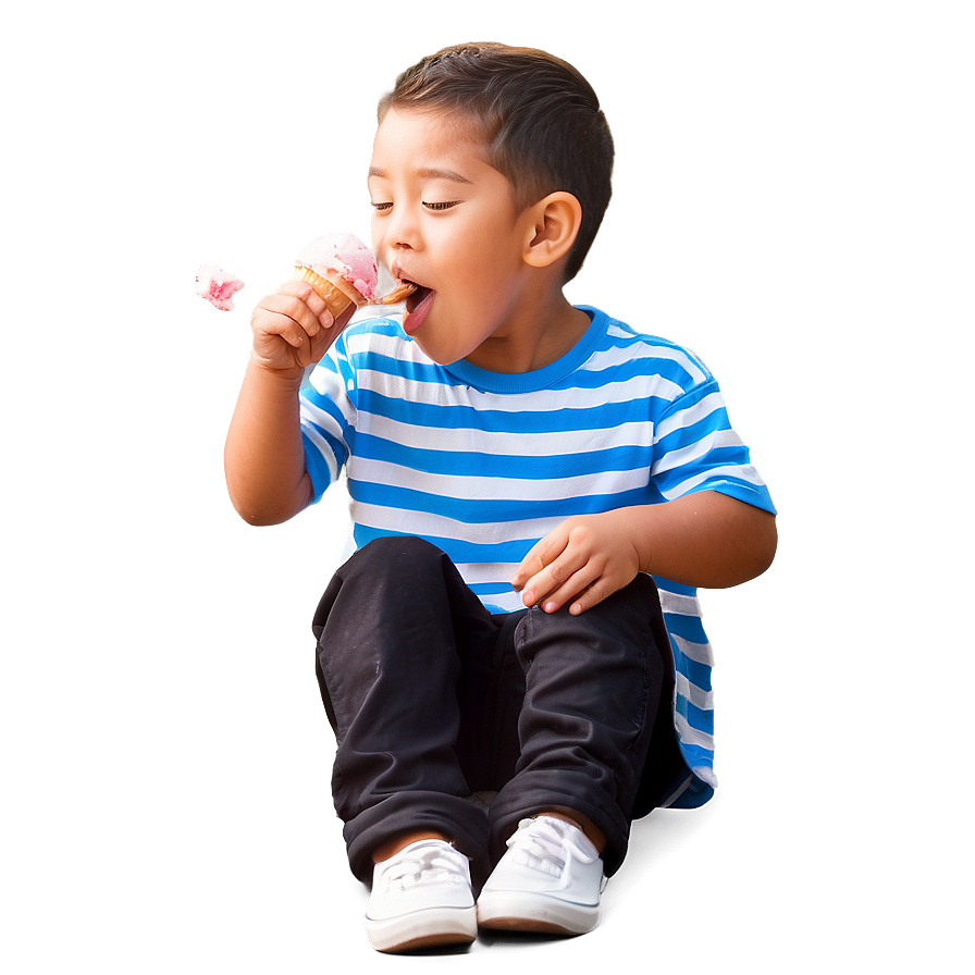 Kids Eating Ice Cream Png 05242024 PNG image