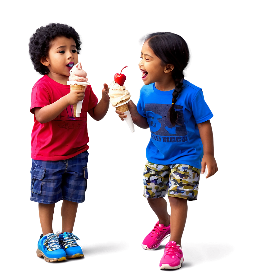 Kids Eating Ice Cream Png 92 PNG image