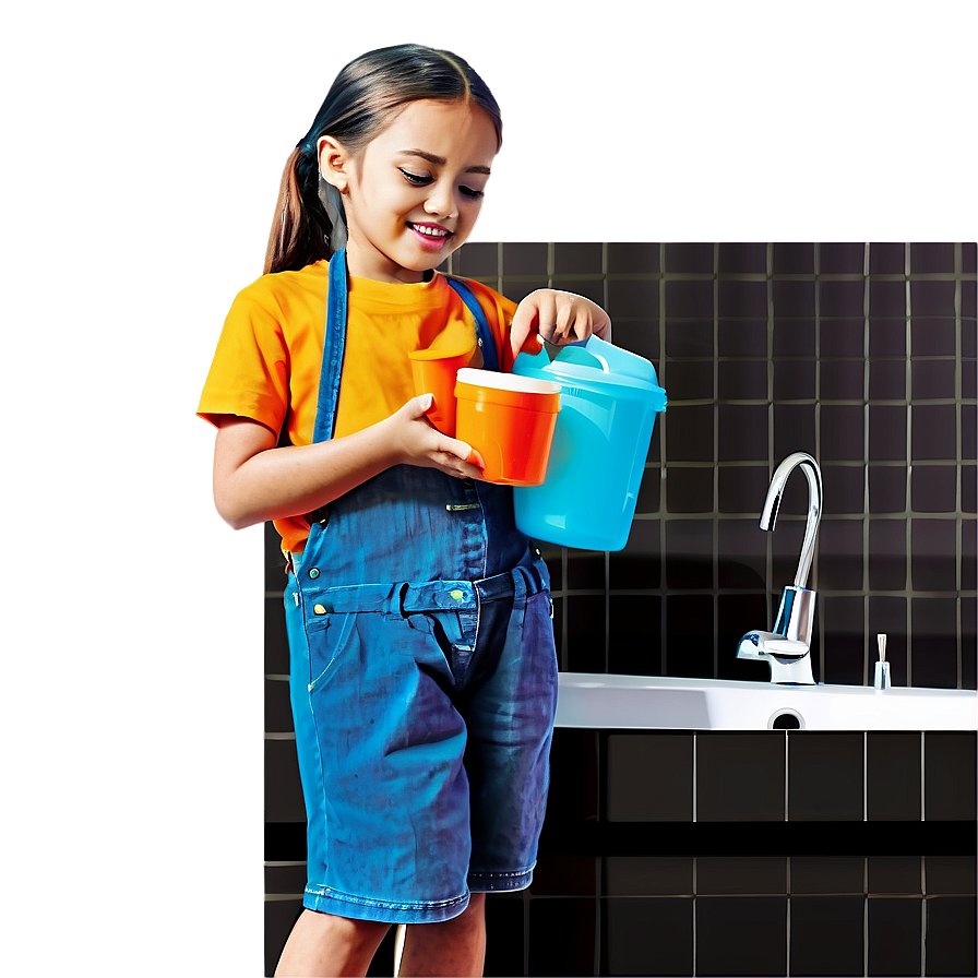 Kids Hand Washing Cartoon Png Nlx19 PNG image