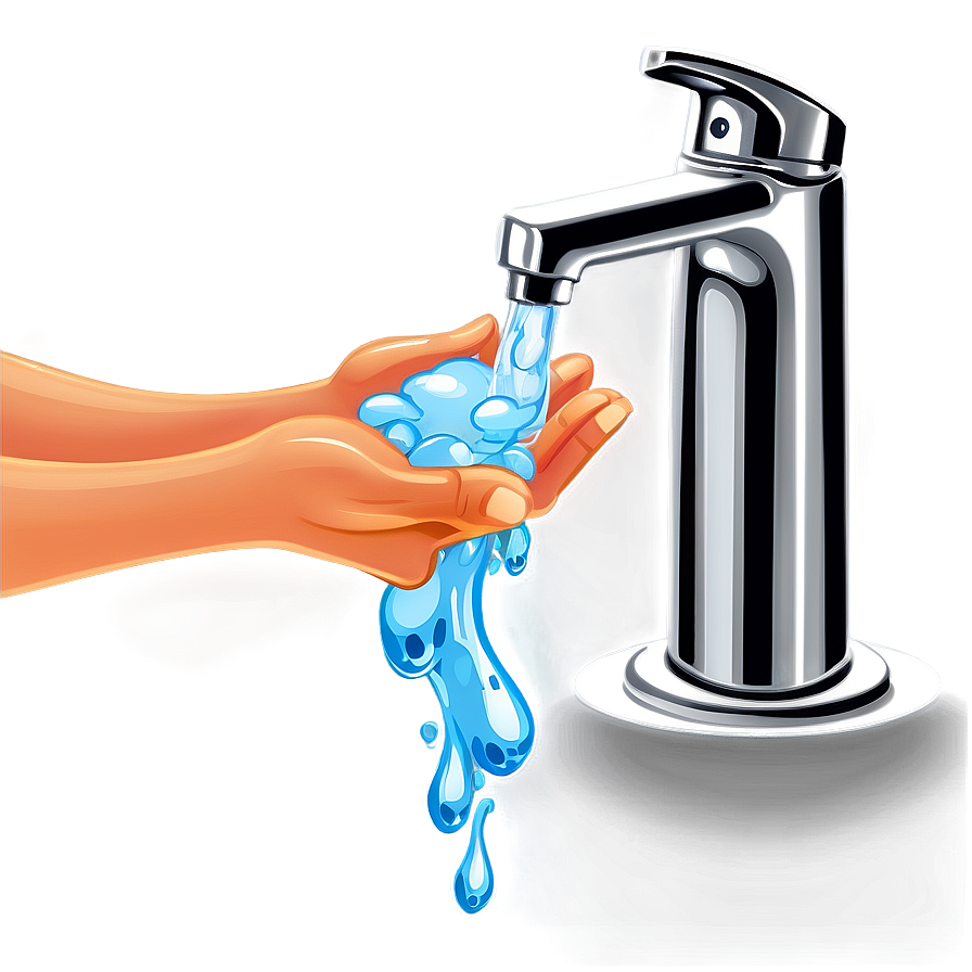 Kids Hand Washing Cartoon Png Prs PNG image