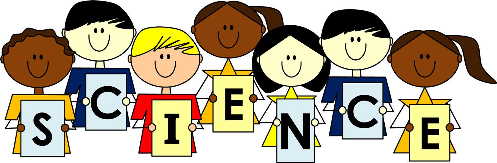 Kids Holding Science Letters PNG image