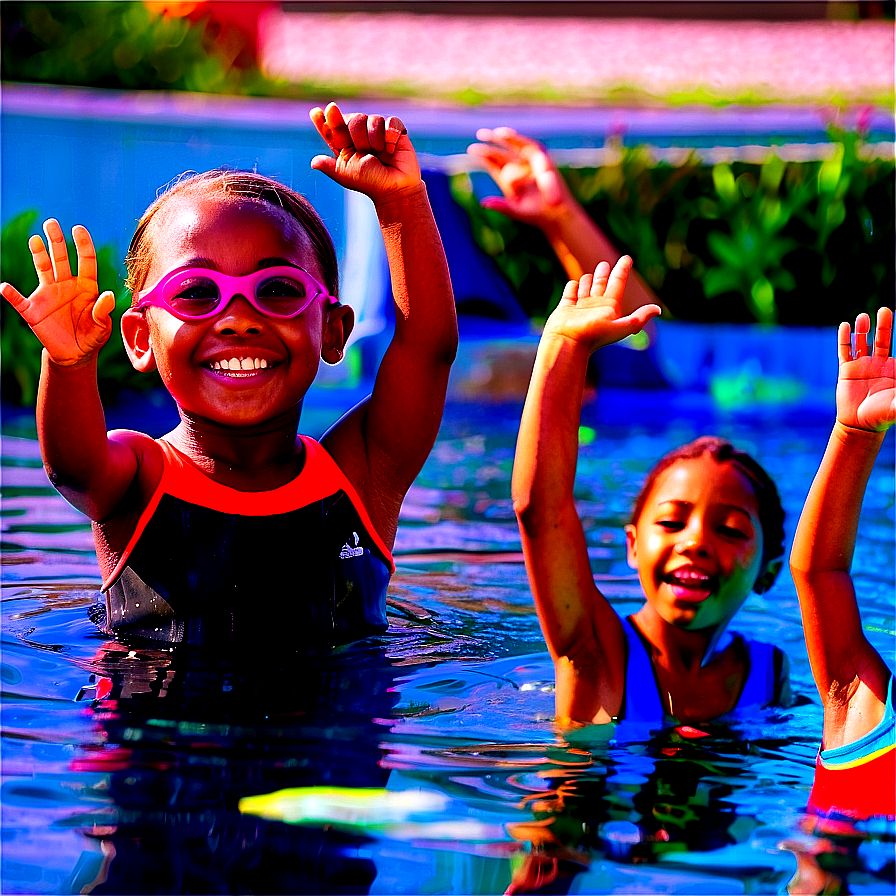 Kids Learning To Swim Png 06262024 PNG image