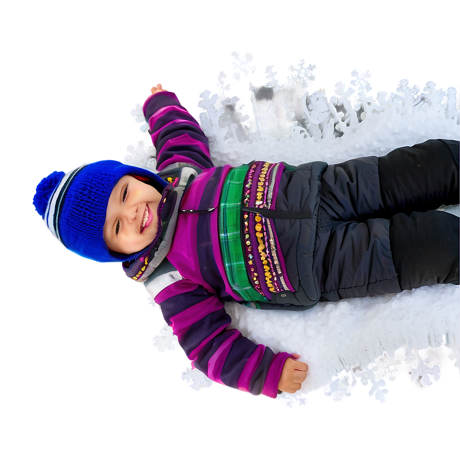 Kids Making Snow Angels Png 6 PNG image