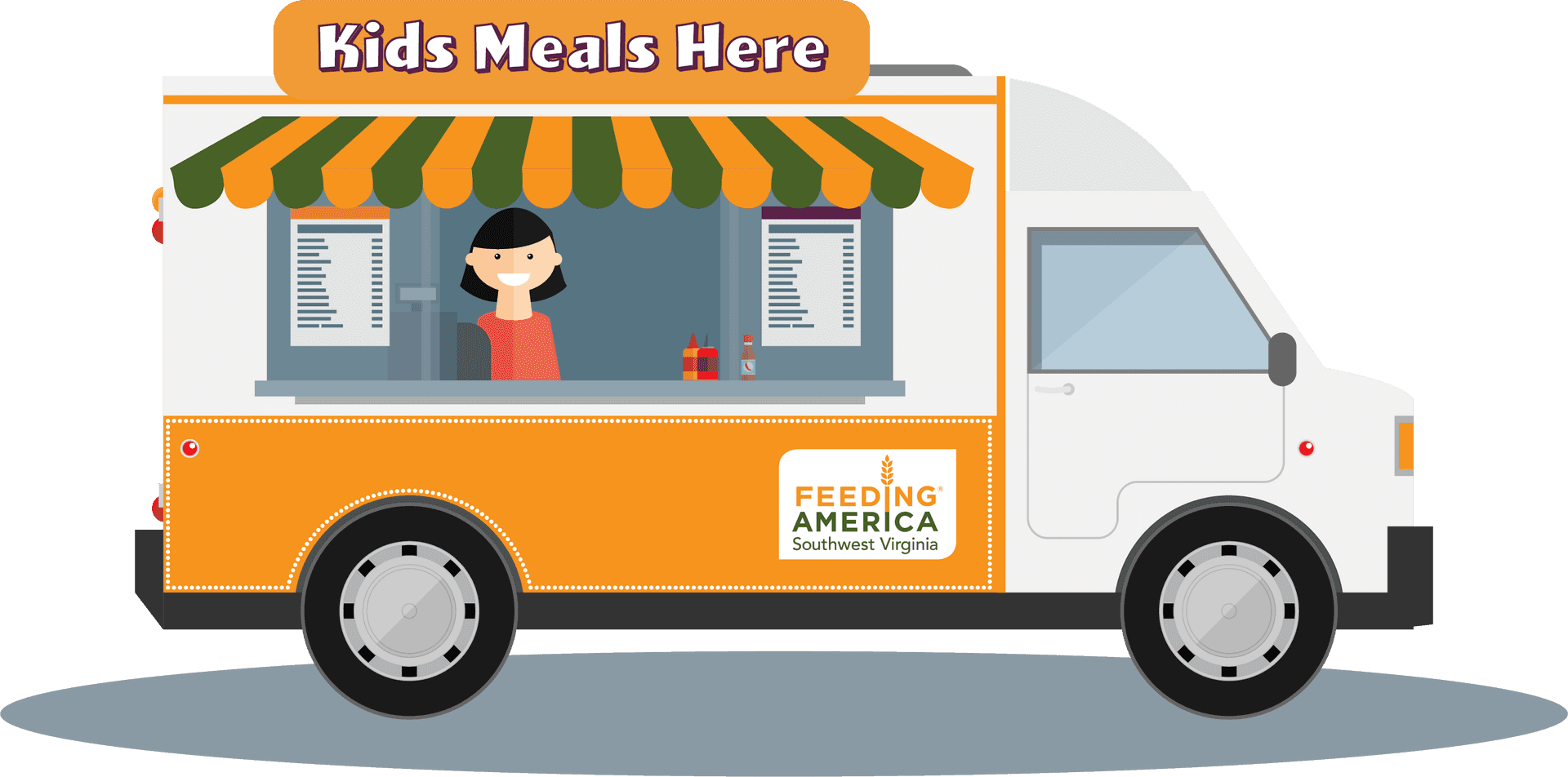 Kids Meals Food Truck Illustration PNG image