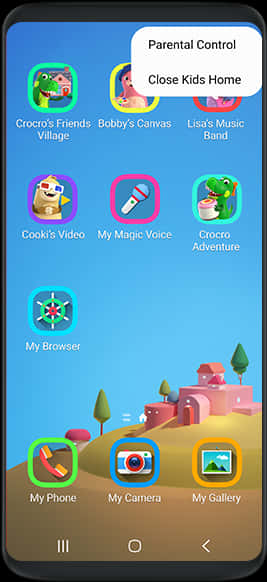 Kids Mode Interface Smartphone PNG image