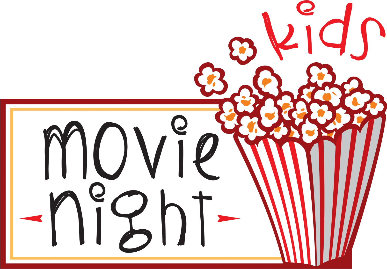 Kids Movie Night Poster PNG image