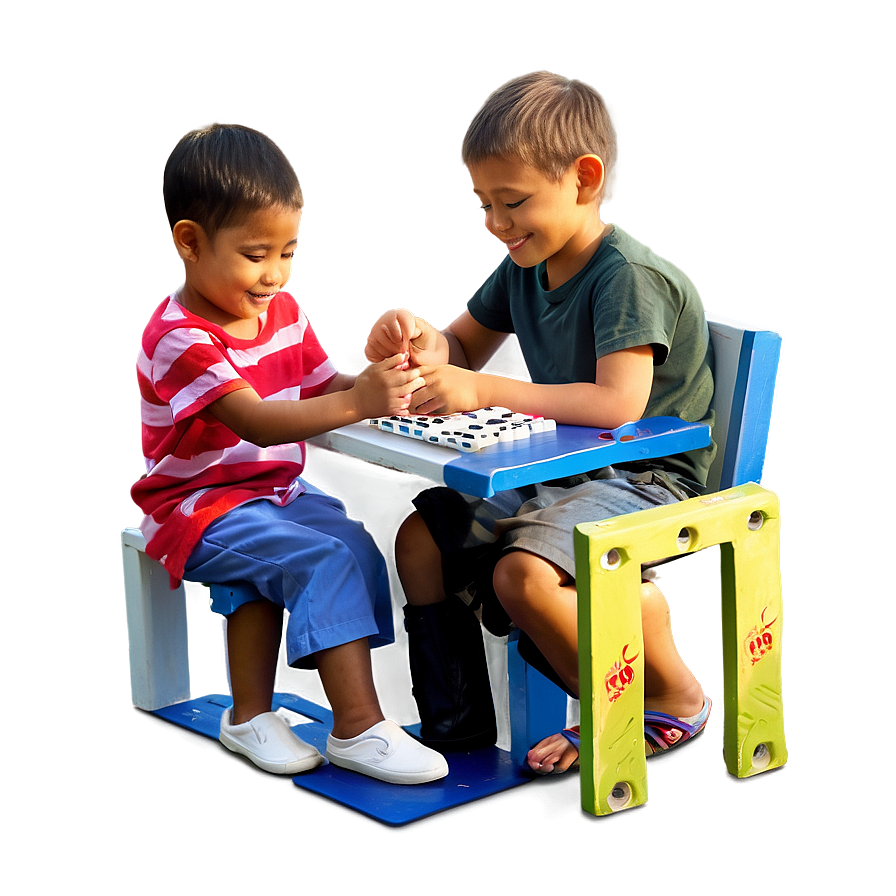 Kids Playing Dominoes Png 06122024 PNG image