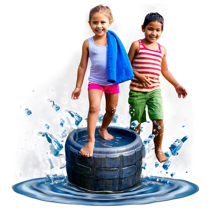 Kids Playing In Water Png 06132024 PNG image