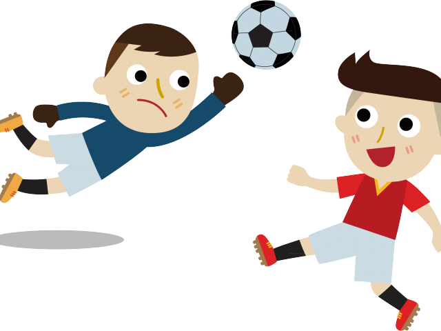 Kids Playing Soccer Cartoon PNG image
