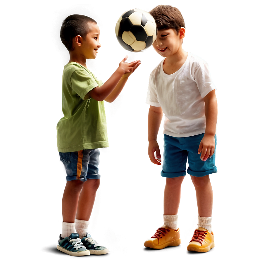 Kids Playing With Ball Png Uvs PNG image