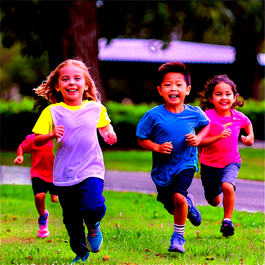 Kids Running Joyfully Png Rwq5 PNG image
