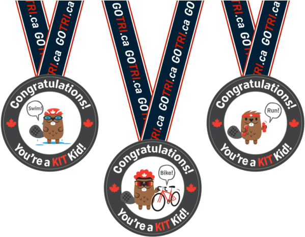 Kids Triathlon Medals Set PNG image