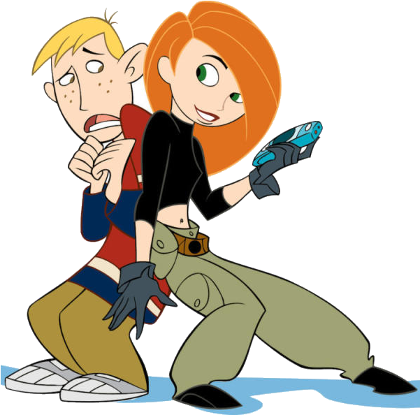 Kim Possibleand Ron Stoppable Action Pose PNG image