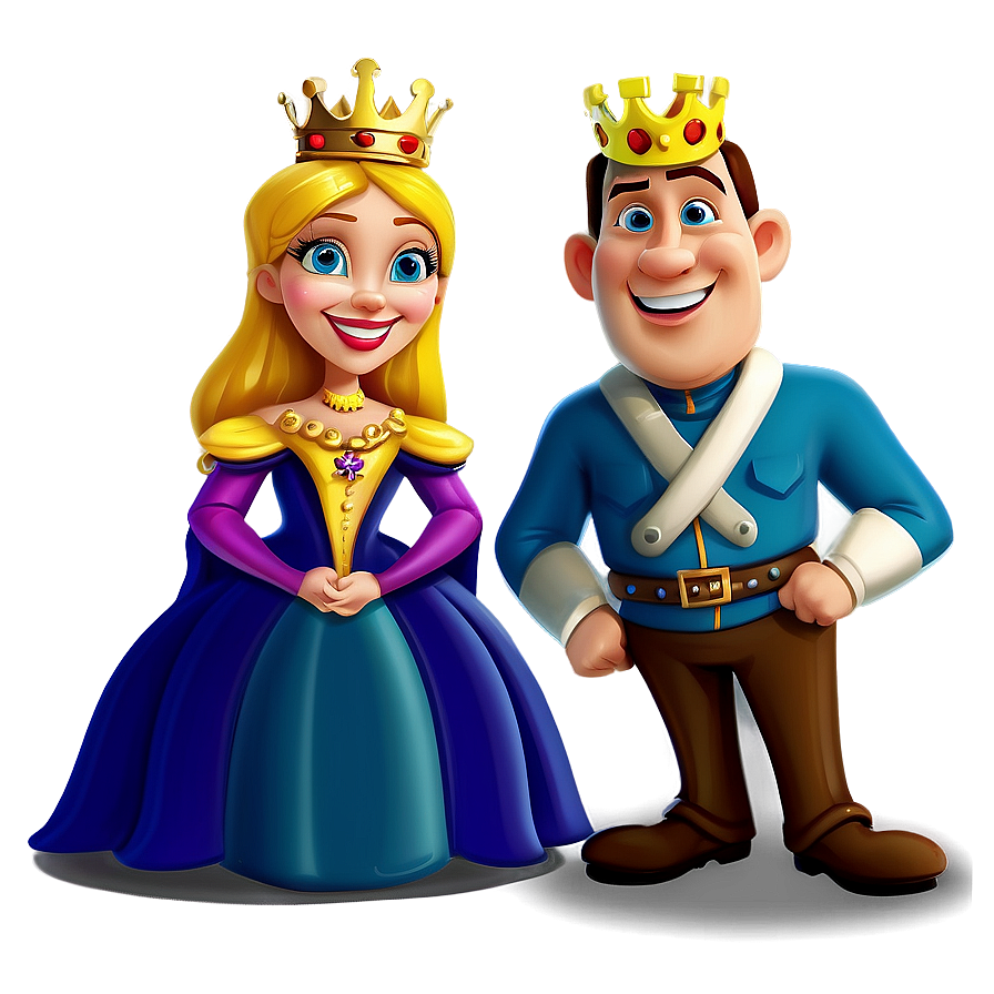 King And Queen Cartoon Character Png Dsc PNG image