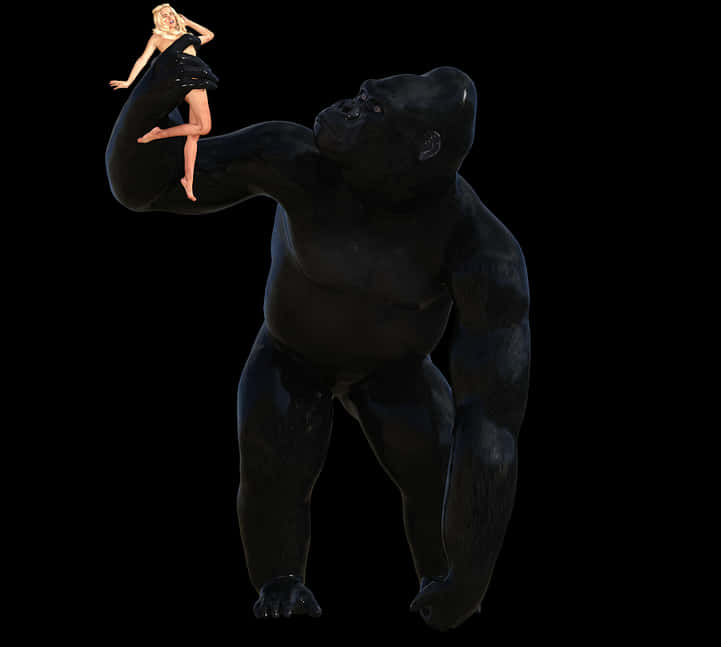 King Kong Holding Woman PNG image