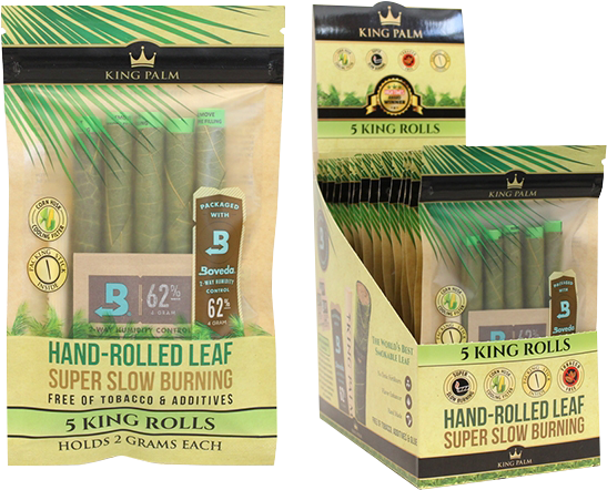 King Palm Hand Rolled Leaf Rolls Packaging PNG image