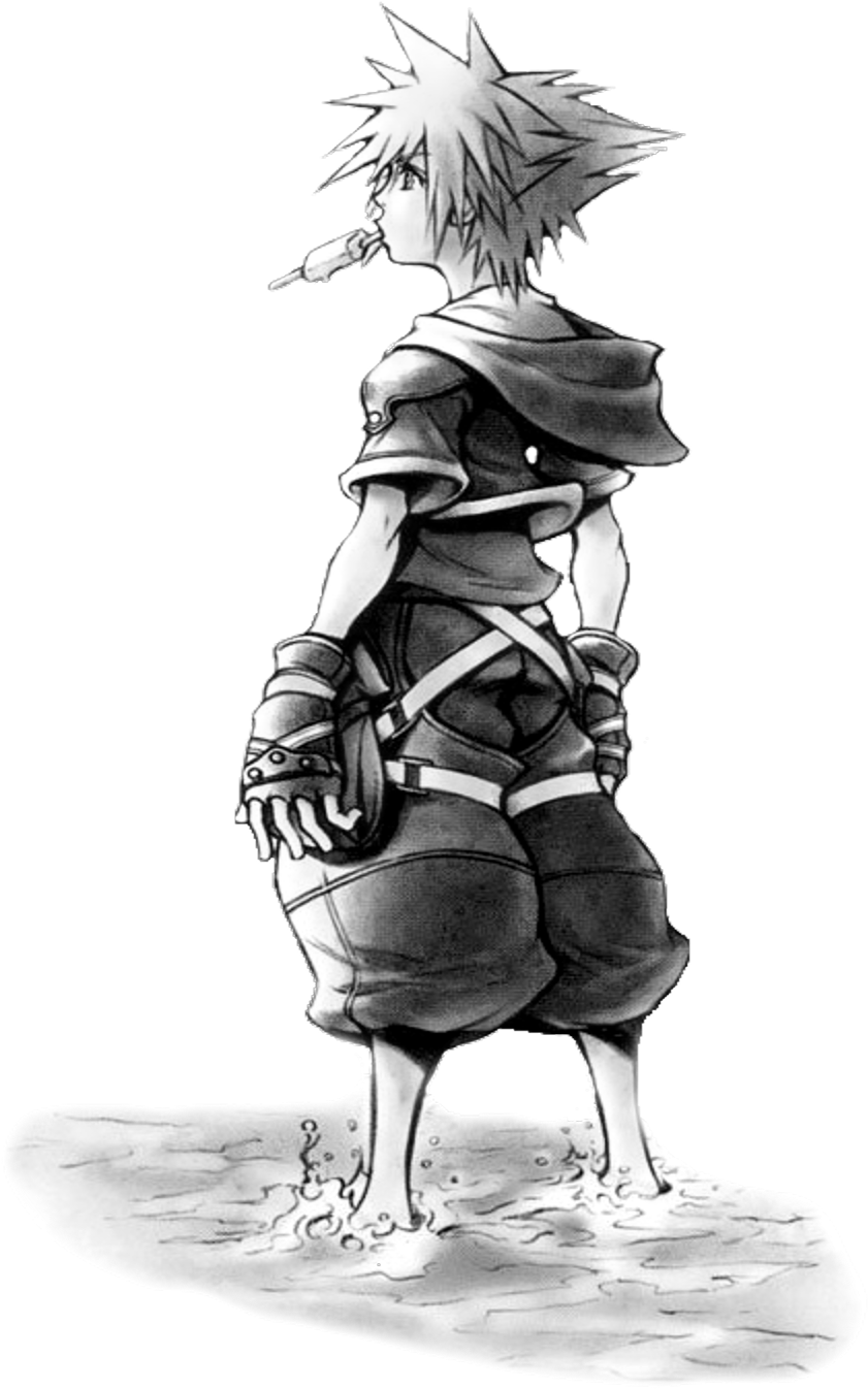 Kingdom Hearts Character Pondering PNG image