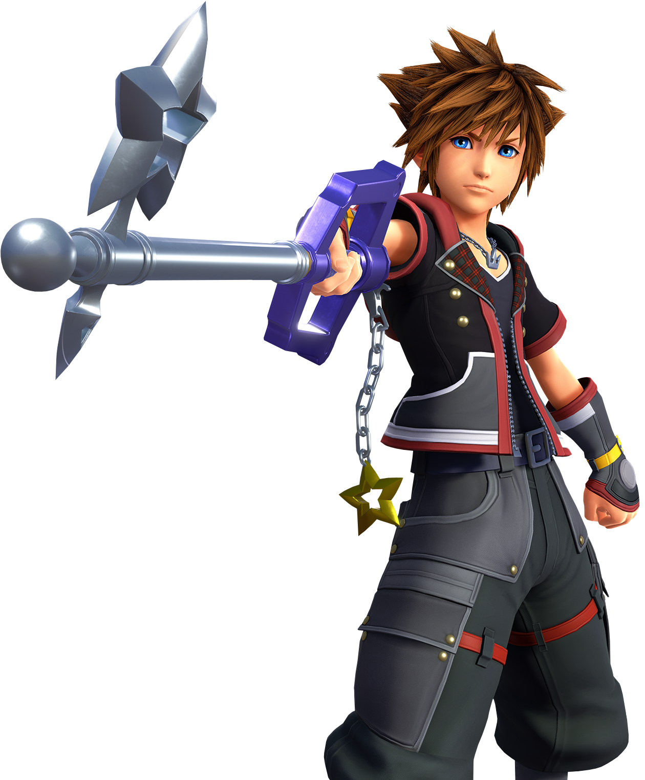 Kingdom_ Hearts_ Character_with_ Keyblade PNG image