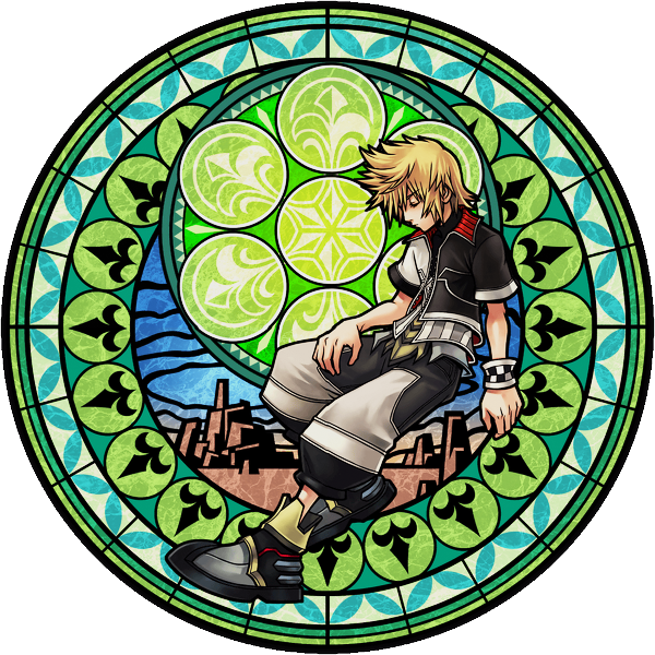 Kingdom Hearts Stained Glass Roxas PNG image