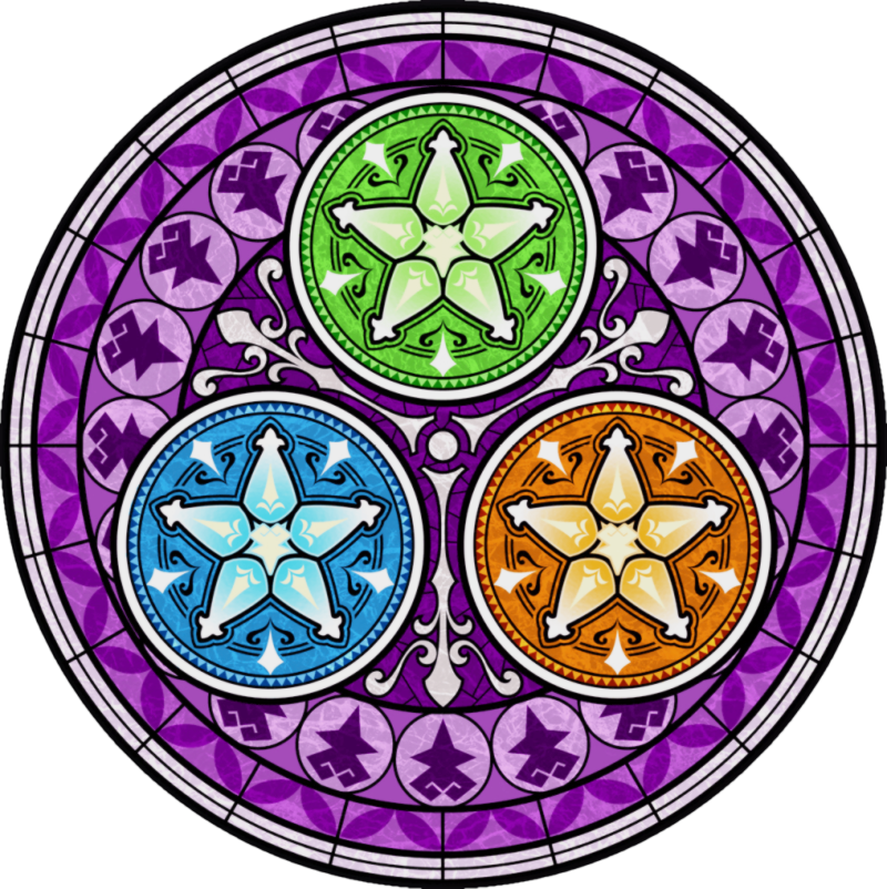Kingdom Hearts Tri Emblem Stained Glass PNG image