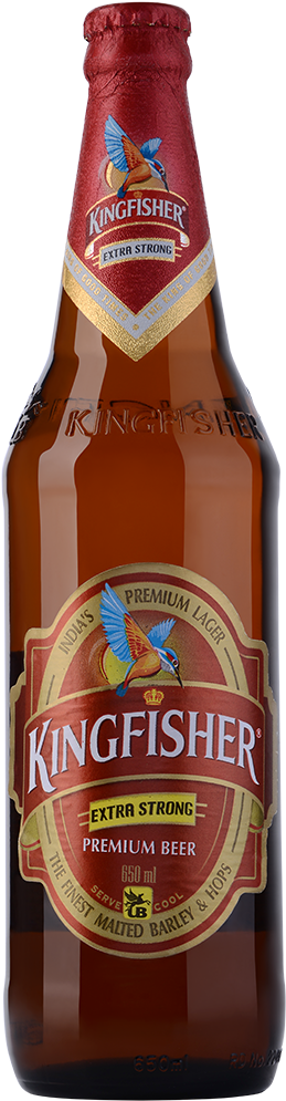 Kingfisher Extra Strong Beer Bottle PNG image