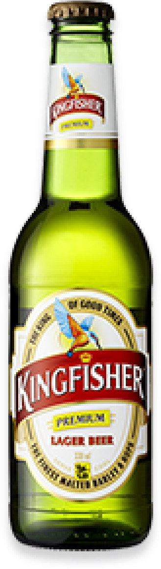 Kingfisher Premium Lager Beer Bottle PNG image