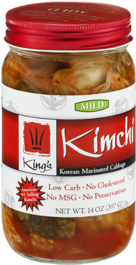 Kings Korean Kimchi Mild14oz Jar PNG image