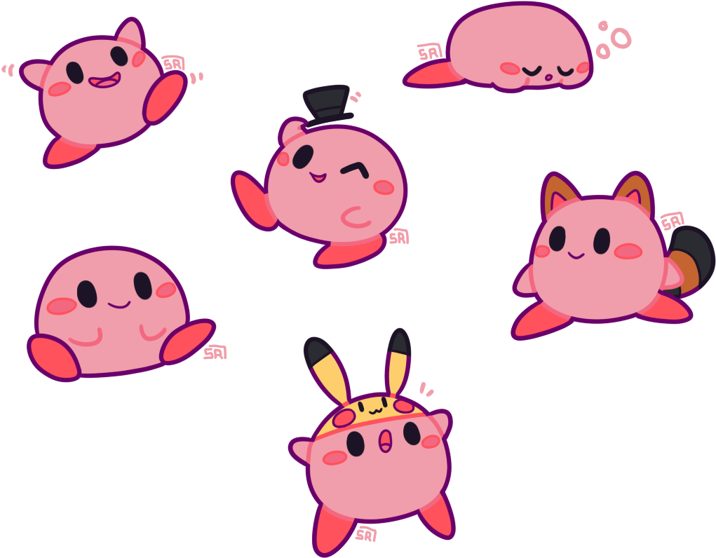 Kirby_and_ Friends_ Cute_ Illustrations PNG image