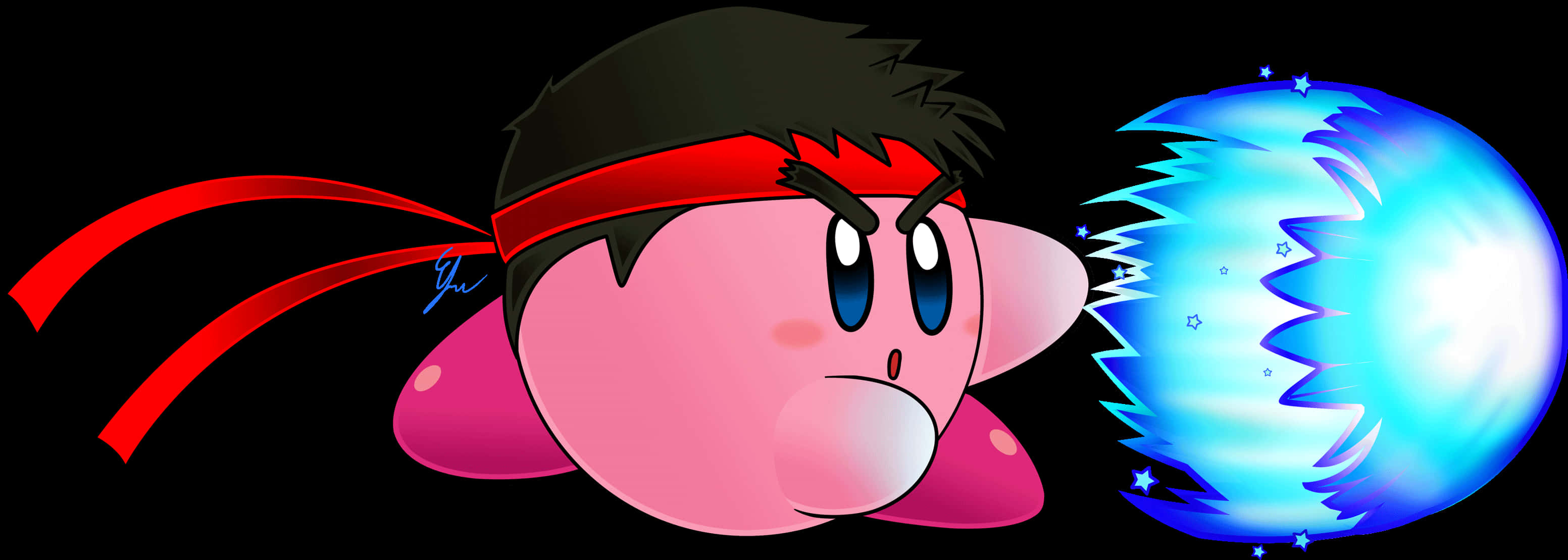 Kirby Fighter Stancewith Energy Ball PNG image