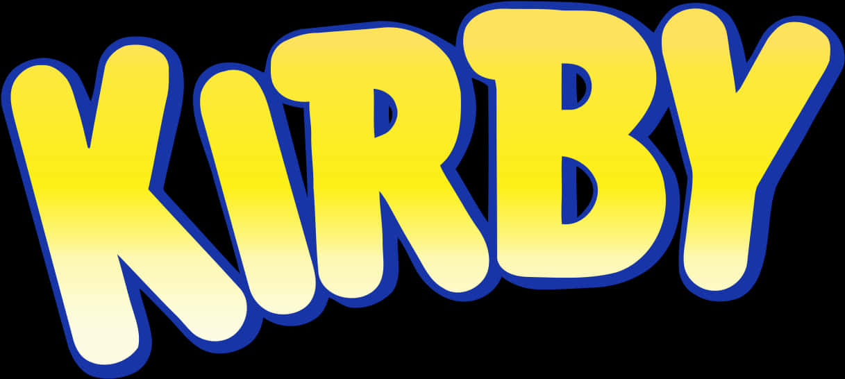 Kirby Logo Yellow Blue Outline PNG image
