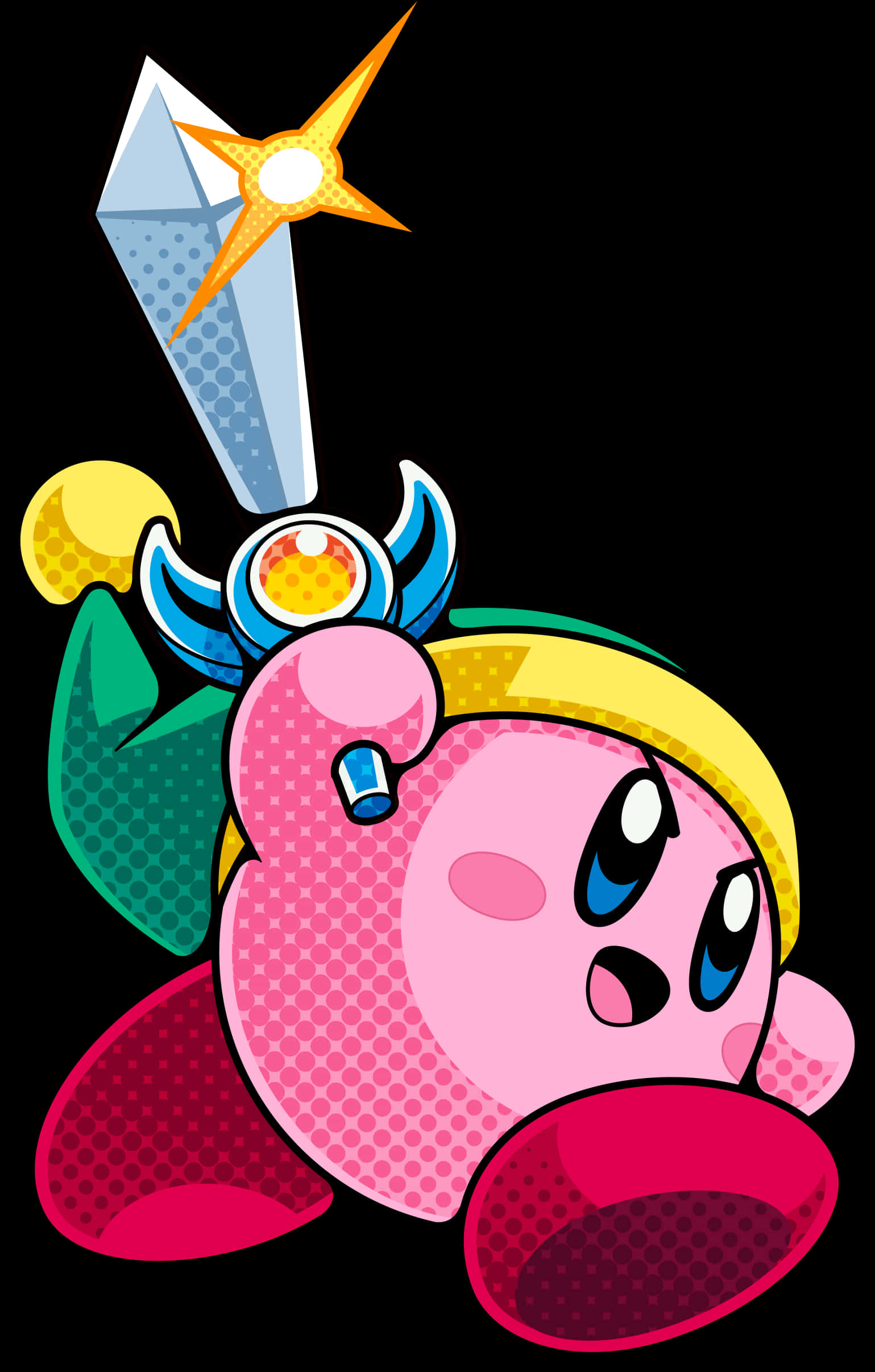 Kirby_with_ Sword_ Illustration PNG image