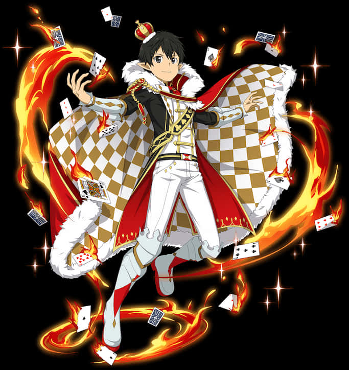 Kirito Magician Flames Cards PNG image