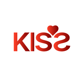 Kiss Logo Designwith Hearts PNG image