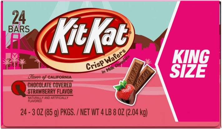 Kit Kat Chocolate Covered Strawberry Flavor King Size Packaging PNG image
