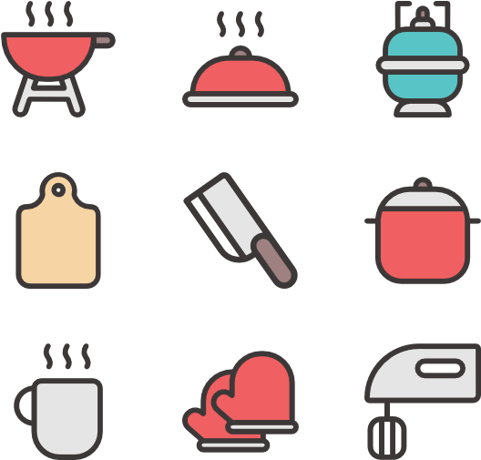 Kitchen Icons Set PNG image