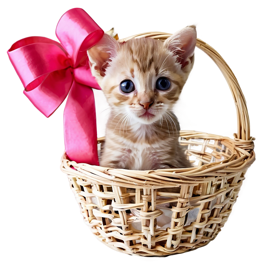 Kitten In Basket Png 05232024 PNG image