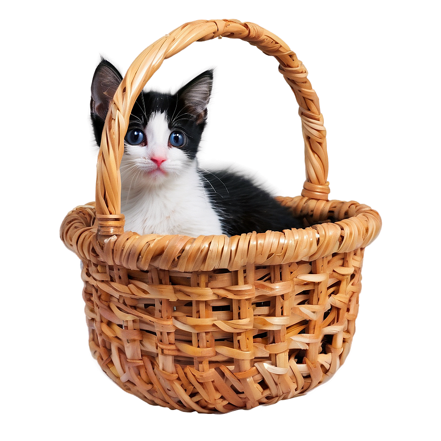 Kitten In Basket Png 24 PNG image