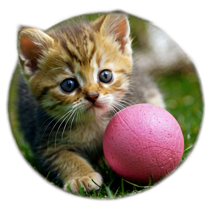 Kitten With Ball Png Qkk73 PNG image