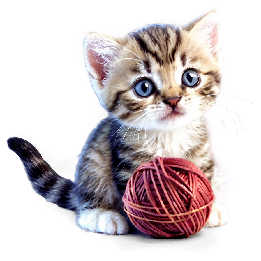 Kitten With Yarn Png Ahw22 PNG image