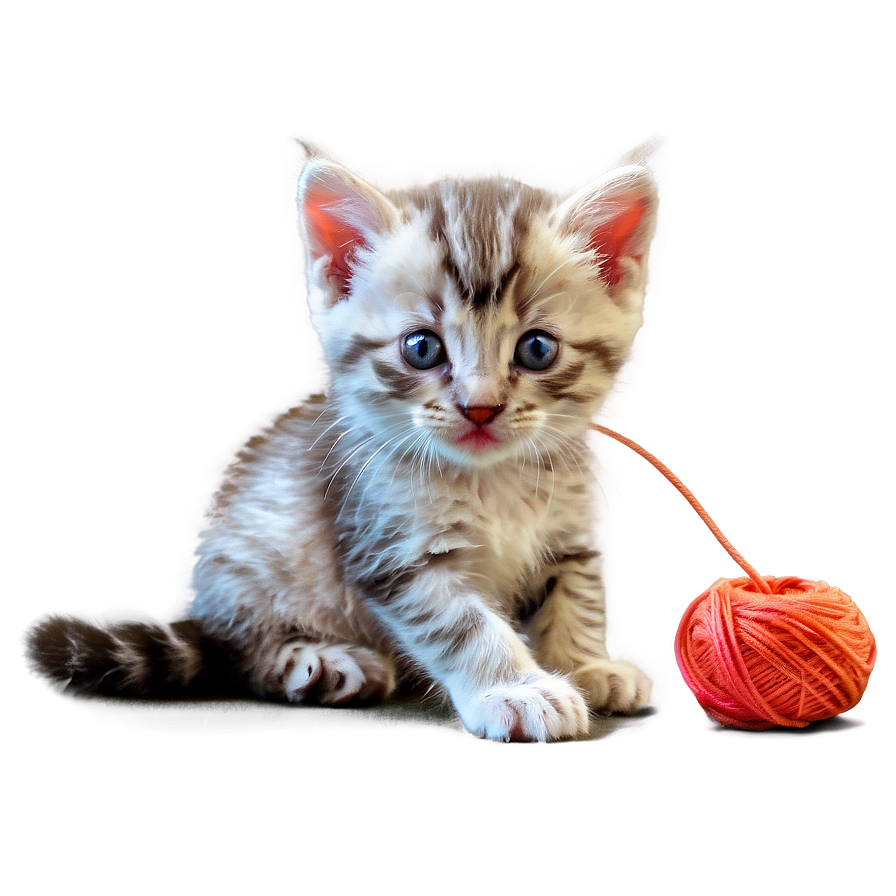 Kitten With Yarn Png Tnj63 PNG image