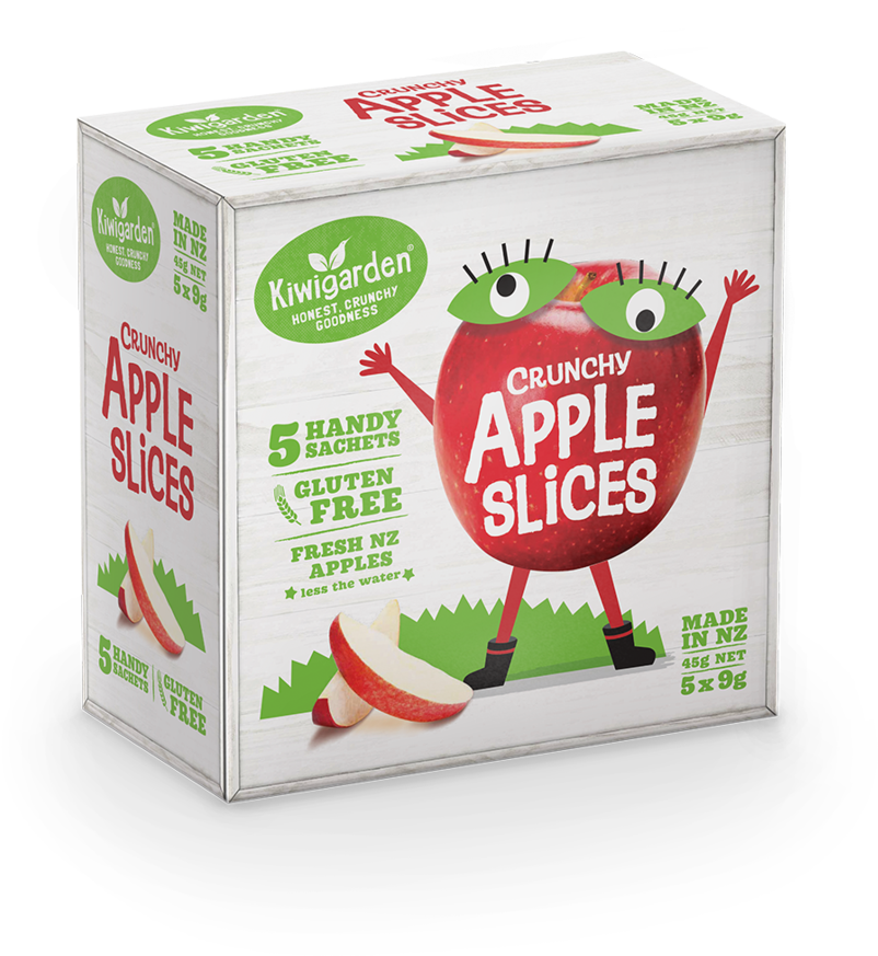 Kiwigarden Crunchy Apple Slices Packaging PNG image