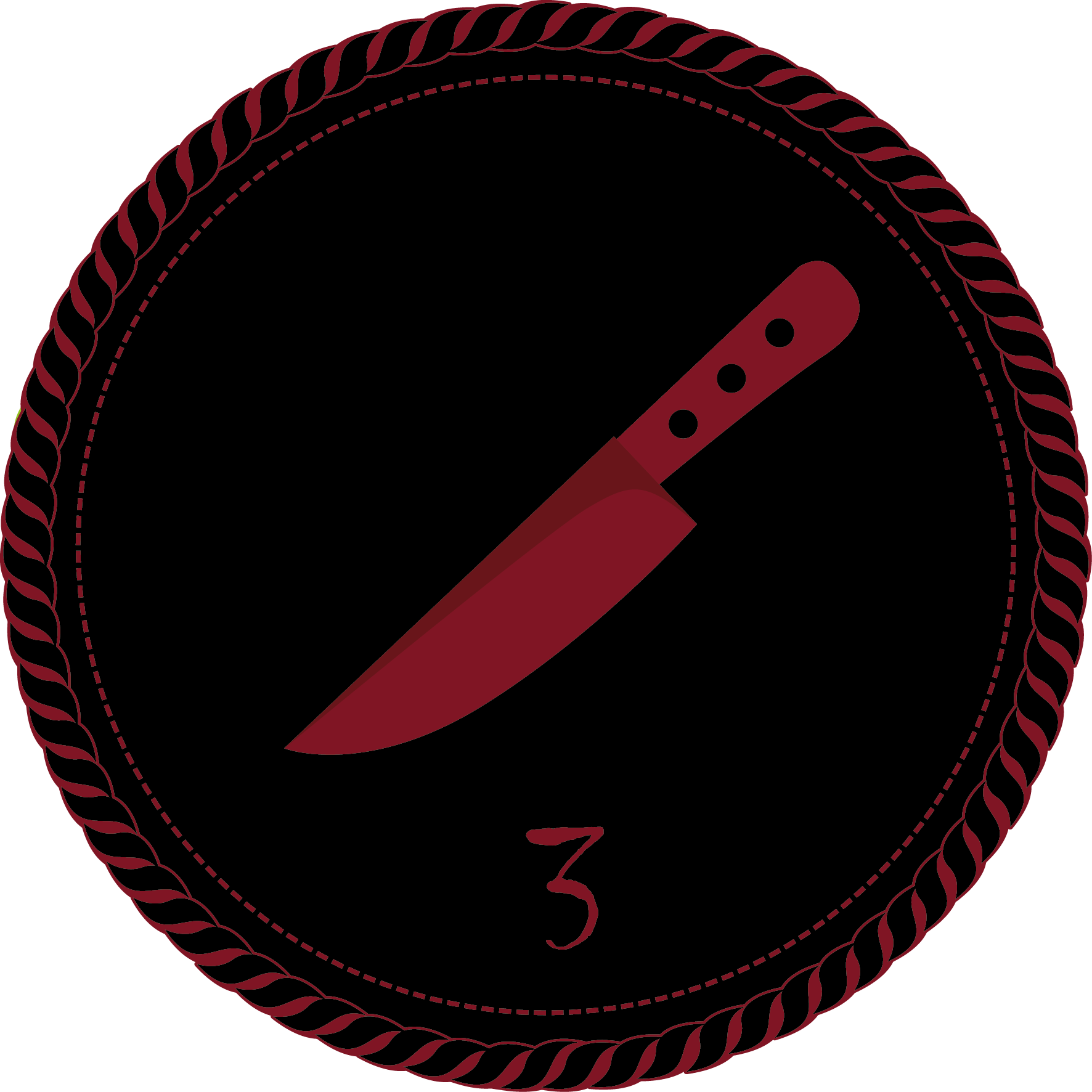 Knife Baseball Number Three Graphic PNG image