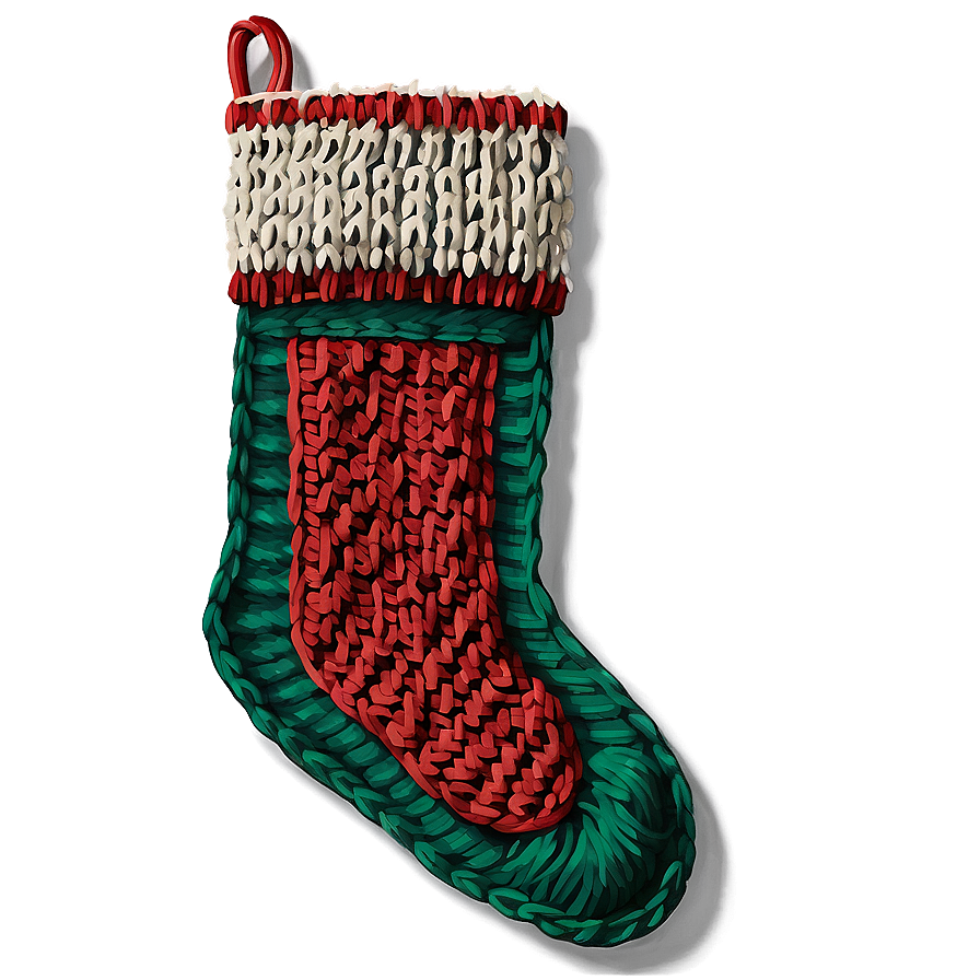 Knitted Christmas Stocking Png Rje PNG image