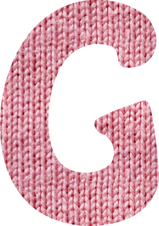 Knitted Pink Letter G Texture PNG image