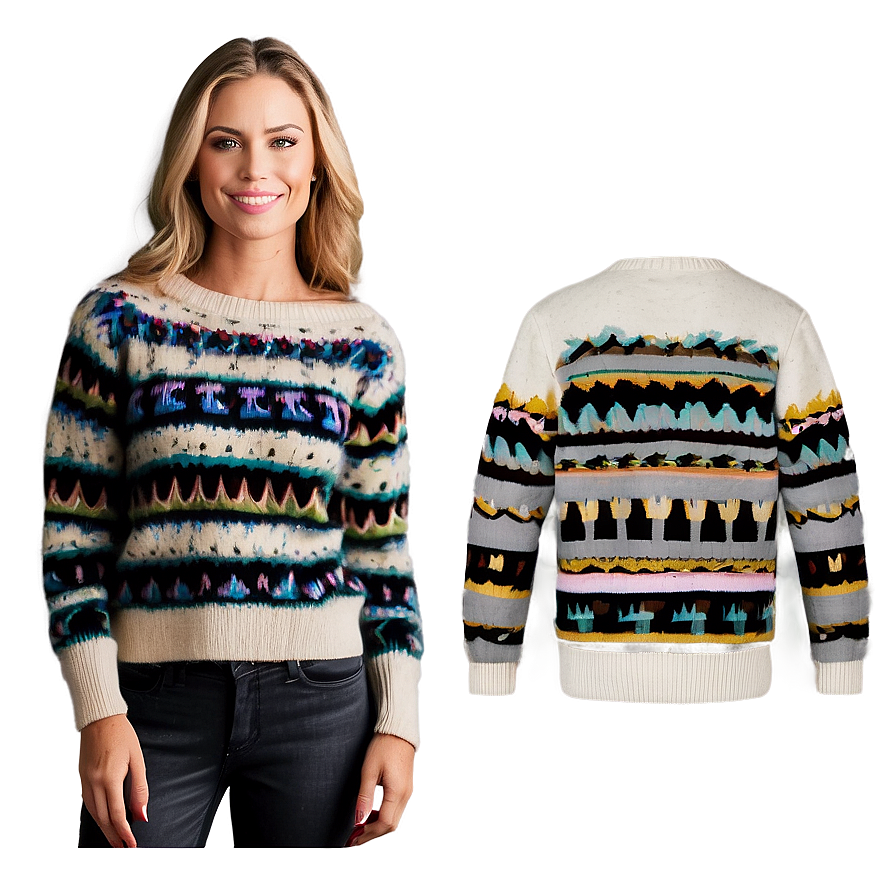 Knitted Winter Sweater Pattern Png Tac PNG image