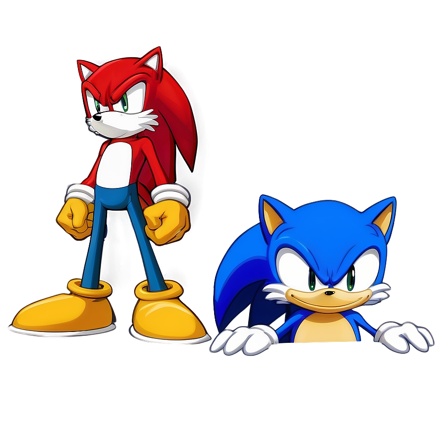 Knuckles And Tails Friendship Png Ssb3 PNG image